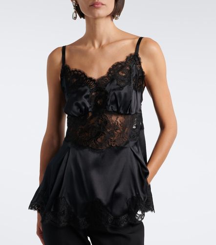 Top aus Satin mit Spitze - Dolce&Gabbana - Modalova