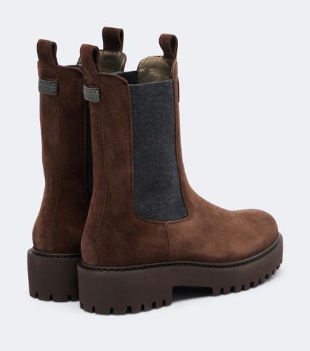 Botines Chelsea de ante con cuentas Monili - Brunello Cucinelli - Modalova