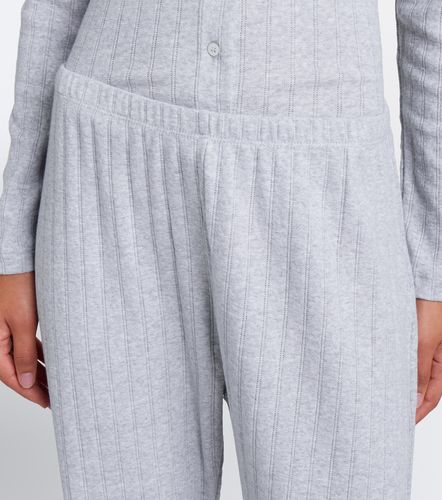 Pantalones anchos cropped de pointelle de algodón - Leset - Modalova