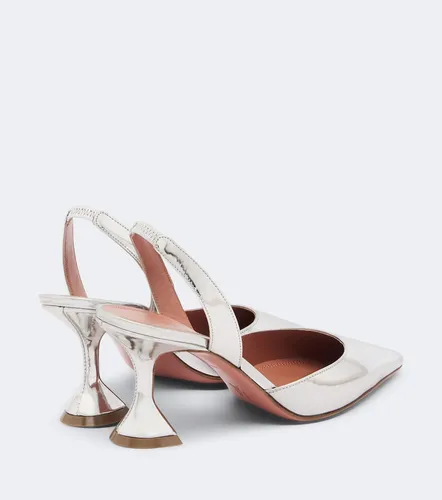 Holli mirrored leather slingback pumps - Amina Muaddi - Modalova