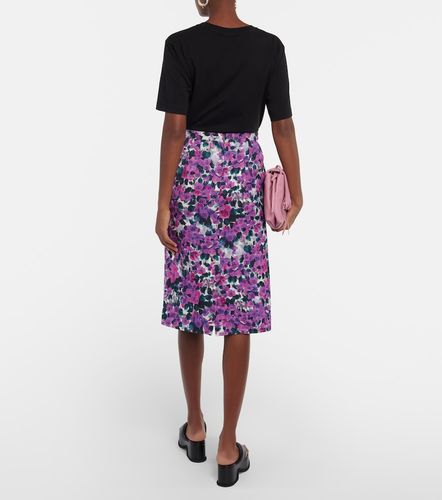 Falda midi floral con efecto cocodrilo - Dries Van Noten - Modalova