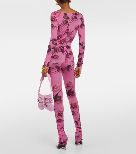 Semi-sheer printed leggings - Blumarine - Modalova