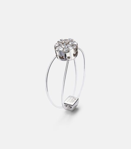 Floating 18kt white gold ring with diamond - Persee - Modalova