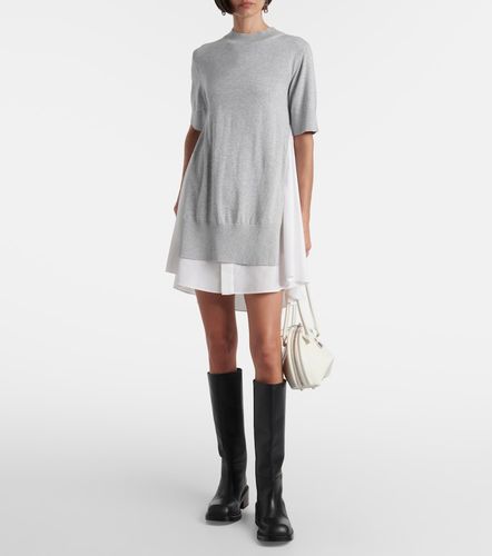 Vestido corto de algodón a capas - Sacai - Modalova
