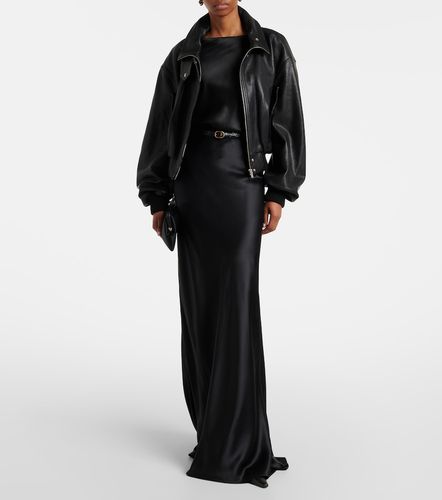 Briar leather bomber jacket - Nour Hammour - Modalova
