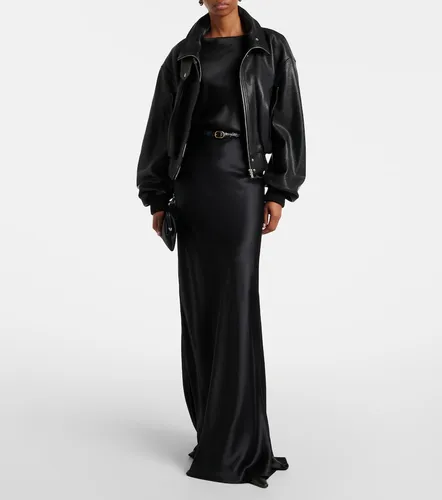 Briar leather bomber jacket - Nour Hammour - Modalova