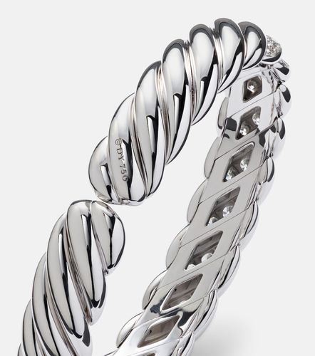 Pulsera Sculpted Cable Flex® de oro blanco de 18 ct con diamantes - David Yurman - Modalova