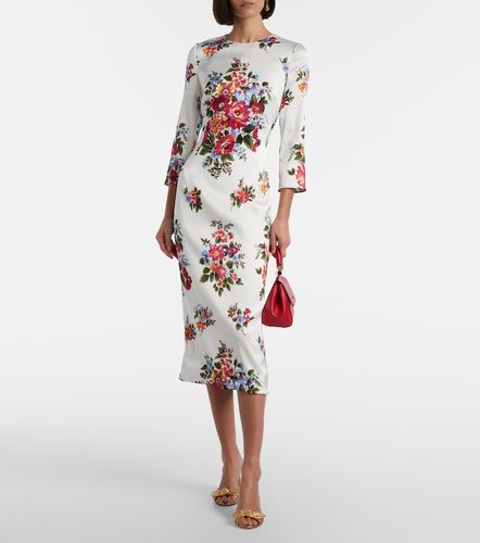 Abito midi con stampa floreale - Dolce&Gabbana - Modalova