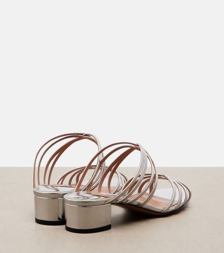 Tell Me mirrored leather mules - Aquazzura - Modalova