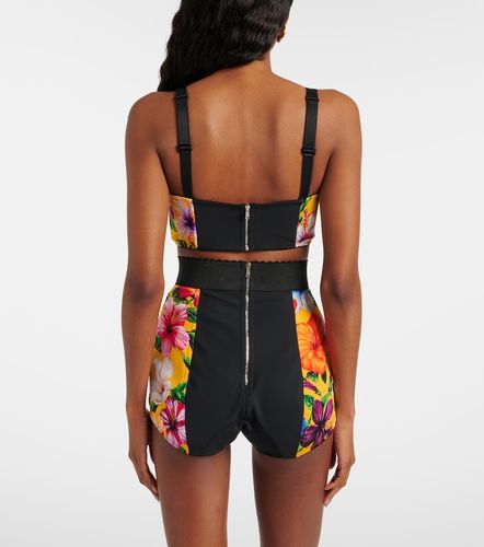 Floral silk-blend crop top - Dolce&Gabbana - Modalova