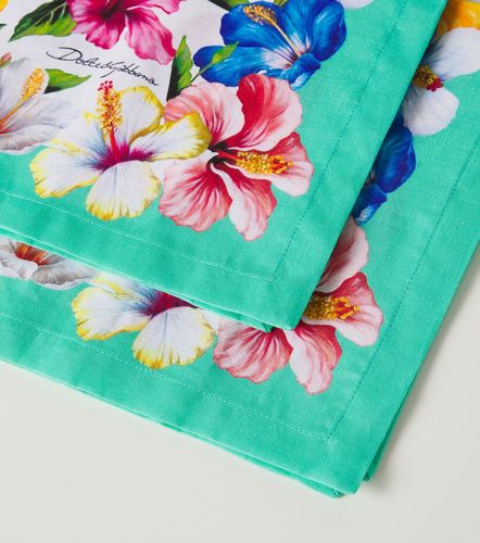 Set de 2 servilletas de lino florales - Dolce&Gabbana Casa - Modalova