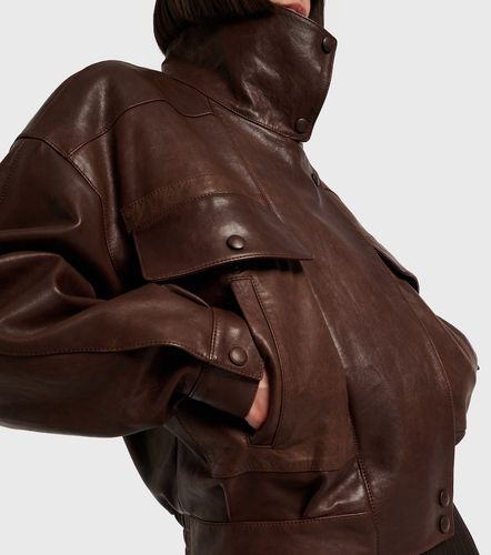 Giacca bomber in pelle - Saint Laurent - Modalova