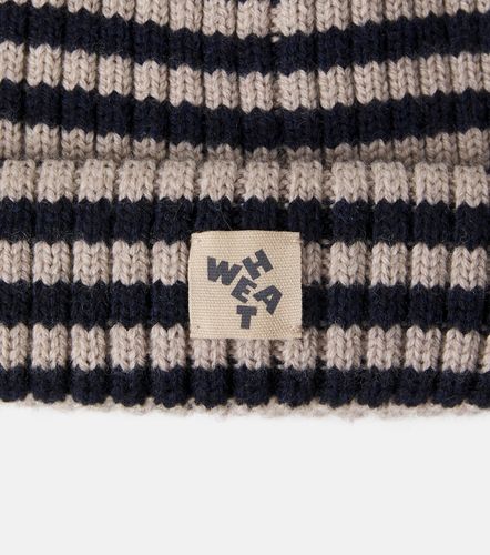 Wheat Gorro Topper de lana a rayas - Wheat - Modalova