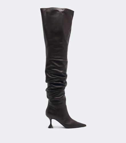 Overknee-Stiefel Olivia aus Leder - Amina Muaddi - Modalova