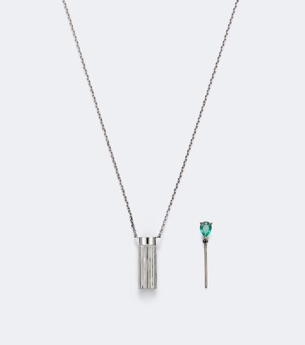 Yvonne Léon Collana Petit Vase Berlingot e Bouchon in oro bianco 9kt con smeraldo e diamante - Yvonne Leon - Modalova