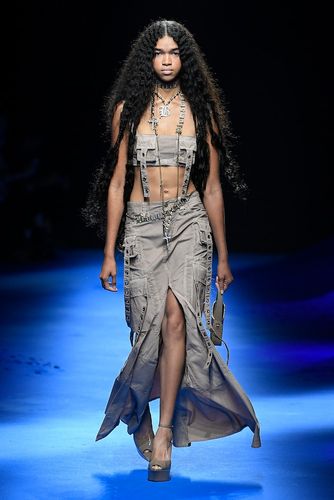 Blumarine Crop top en denim - Blumarine - Modalova