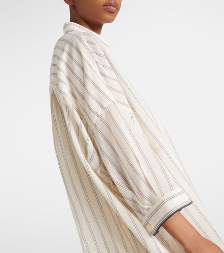 Camicia in cotone e seta a righe - Brunello Cucinelli - Modalova