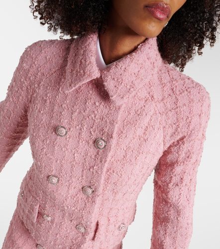 Double-breasted boucle tweed jacket - Versace - Modalova