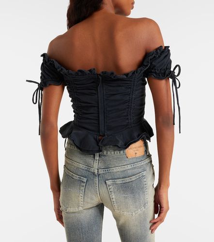 Crop top de algodón fruncido - Balenciaga - Modalova