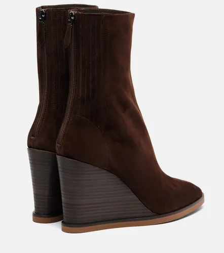 Saint Honore 85 suede wedge ankle boots - Aquazzura - Modalova