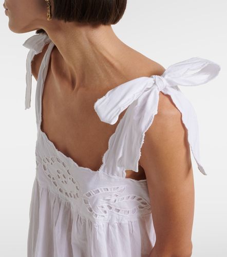 Vestido corto de algodón con bordado inglés - Juliet Dunn - Modalova