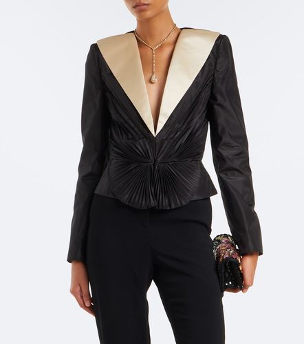 Blazer in taffetà di seta plissé - Valentino - Modalova