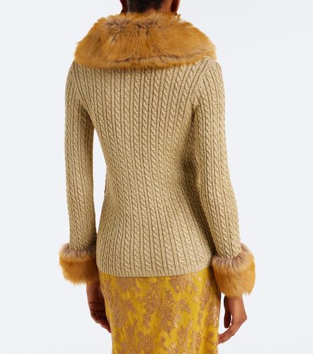 Cardigan aus Strick mit Shearling - Saint Laurent - Modalova