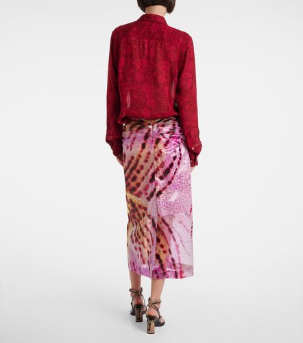 Falda midi Sami fruncida estampada - Dries Van Noten - Modalova