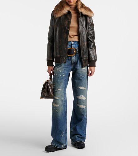 Jeans distressed a vita alta e gamba larga - Dolce&Gabbana - Modalova