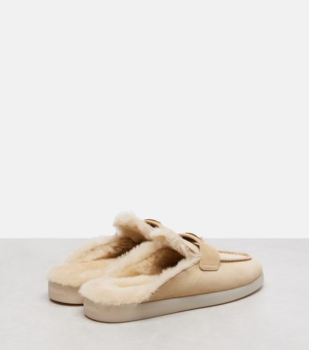 Slippers aus Veloursleder mit Shearling - Prada - Modalova