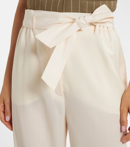 Belted virgin wool wide-leg pants - Max Mara - Modalova