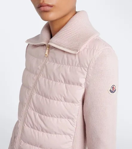 Cárdigan con plumas de lana virgen - Moncler - Modalova