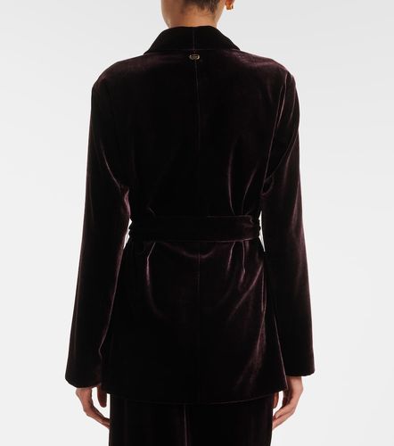 Blazer doppiopetto in velluto con cintura - Agnona - Modalova