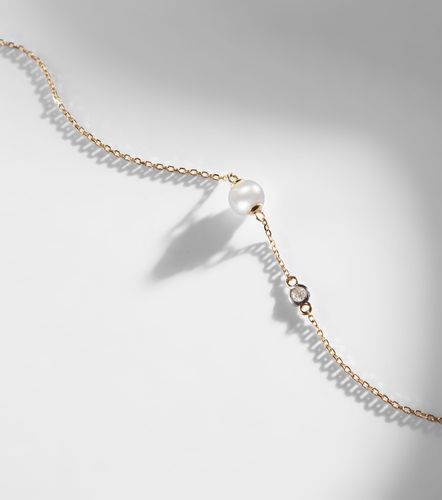Bracciale a catena in giallo 14kt con diamanti e perle - Mateo - Modalova