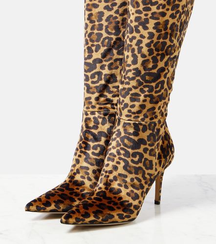 Leopard-print velvet knee-high boots - Gianvito Rossi - Modalova