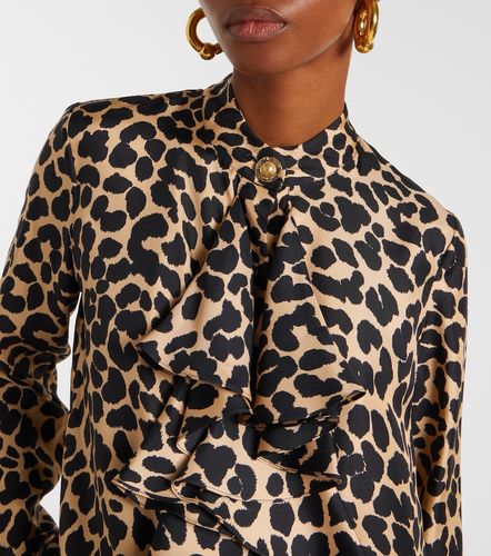 Blusa de seda estampada con volantes - Balmain - Modalova
