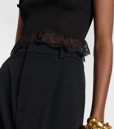 Saint Laurent Top in seta con pizzo - Saint Laurent - Modalova