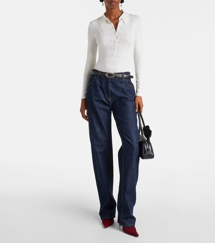 Embroidered cotton-blend bodysuit - Magda Butrym - Modalova