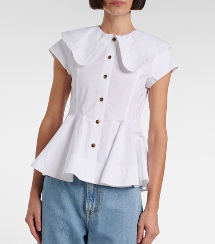 Camicia in misto cotone con volant - Ganni - Modalova
