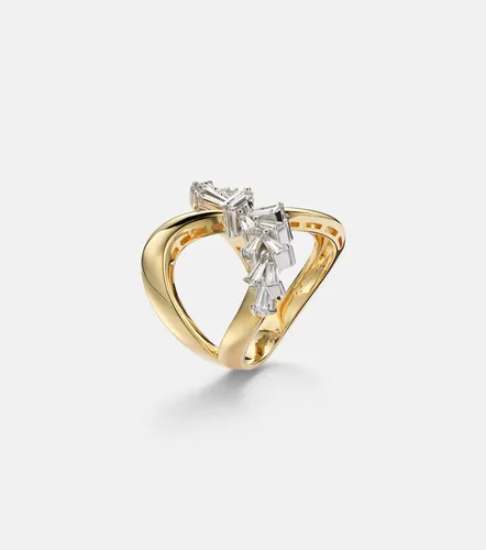 Golden Strada 18kt yellow and white ring with diamonds - Yeprem - Modalova