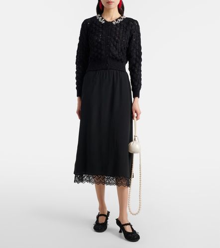 Falda midi de crepé de china con encaje - Simone Rocha - Modalova