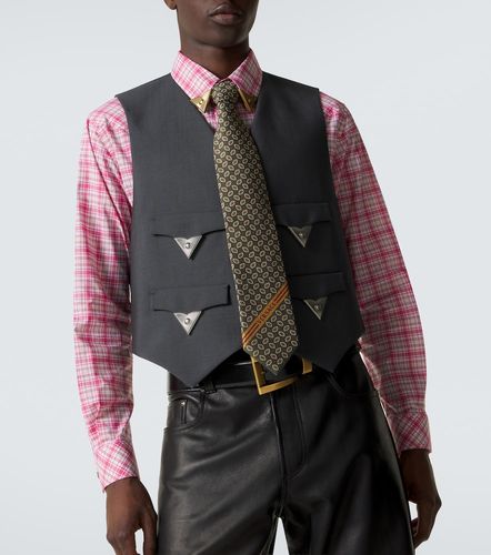 Corbata de seda estampada con logo - Versace - Modalova