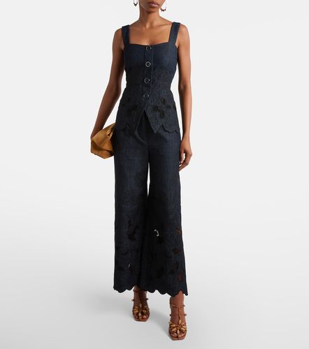 Pantaloni a gamba larga Osborne in chambray di cotone - Veronica Beard - Modalova