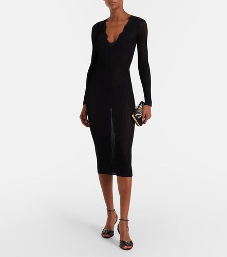 Midikleid aus Rippstrick mit Spitze - Valentino - Modalova