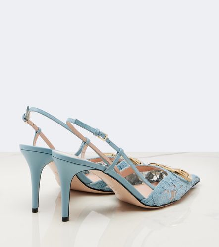 Pumps slingback VLogo in pizzo - Valentino Garavani - Modalova