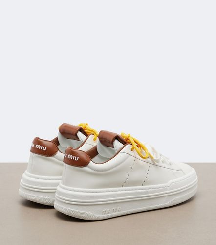 Miu Miu Leather platform sneakers - Miu Miu - Modalova