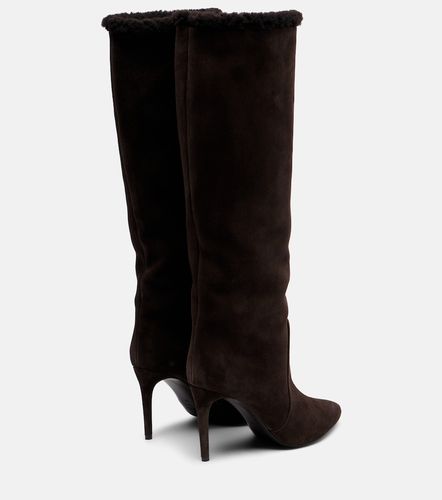 Stiletto 85 shearling-trimmed suede knee-high boots - Paris Texas - Modalova