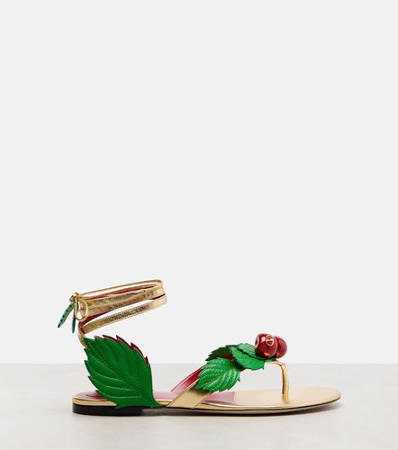 Cherryfic metallic leather thong sandals - Valentino Garavani - Modalova