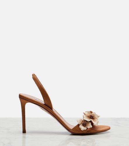 Passionflower beaded raffia slingback sandals - Aquazzura - Modalova