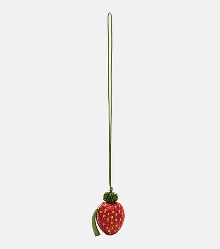 Strawberry crochet raffia coin purse with strap - Loewe - Modalova